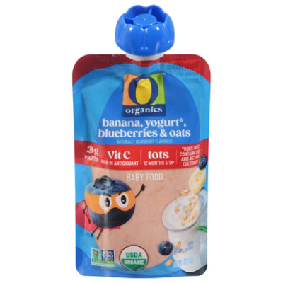 O Organics Baby Food Banana Yogurt Blueberries Oats Pouch - 4 OZ - Image 3