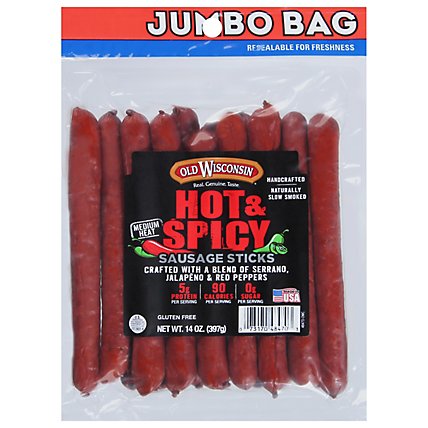 Old Wisconsin Twisted Link Hot Spicy Snack Sticks - 14 OZ - Image 2