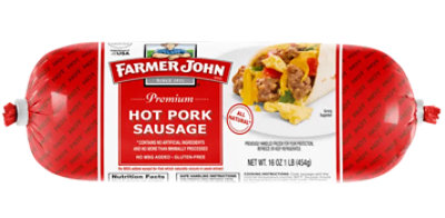 Farmer John Pork Sausage Roll Hot - 16 Oz - Image 1