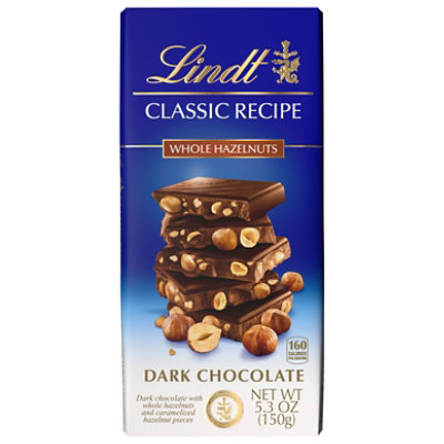 Lindt CLASSIC RECIPE Whole Hazelnut Dark Chocolate Candy Bar - 5.3 Oz - Image 1