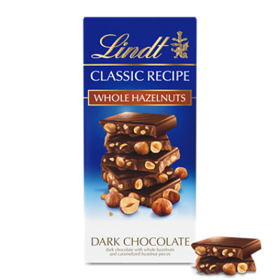 Lindt CLASSIC RECIPE Whole Hazelnut Dark Chocolate Candy Bar - 5.3 Oz - Image 1