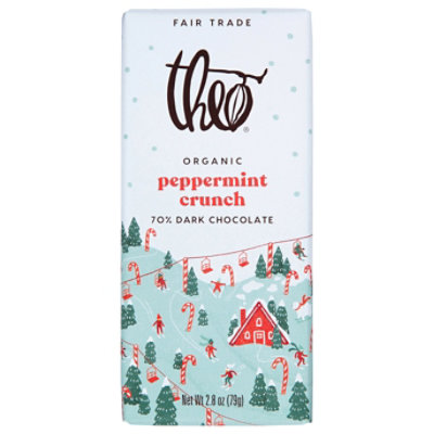 Theo Peppermint Crunch Dark Chocolate Bar - 2.8 Oz - Image 3