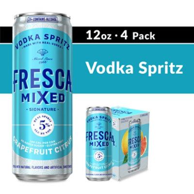 Fresca Vodka Spritz Gluten Free Mixed Grapefruit Citrus Cocktail 5% ABV Can - 4-12 Fl. Oz. - Image 1