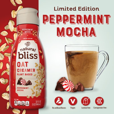 Coffee mate Natural Bliss Peppermint Mocha Oat Milk Liquid Creamer Bottle - 32 Fl. Oz. - Image 2