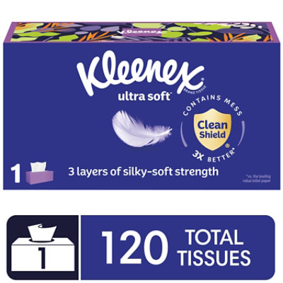 Kleenex Ultra Soft Facial Tissue Box - 120 Count - Image 1