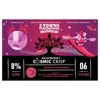 2 Towns Raspberry Cosmic Crisp In Cans - 6-12 FZ - Image 3