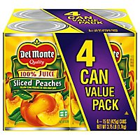 Del Monte Sliced Peaches In 100% Juice Can - 4-15 Oz - Image 3