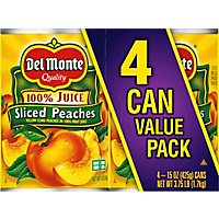 Del Monte Sliced Peaches In 100% Juice Can - 4-15 Oz - Image 6