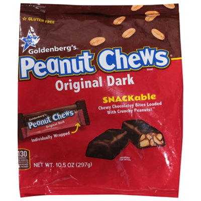 Just Born Goldenbergs Peanut Chews Original Dark Stand Up Bag - 10.5 OZ - Image 3