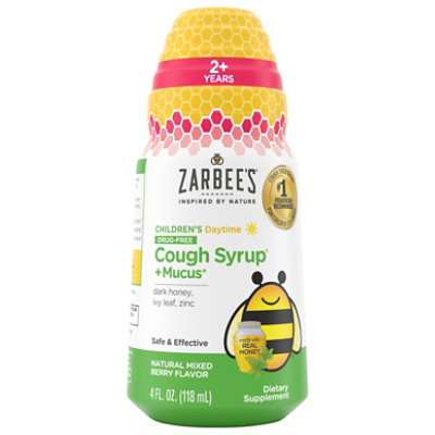 Zarbee's Kids Cough Mucus Daytime With Honey Ivy Leaf Zinc And Elderberry Mixed Berry - 4Fl. Oz. - Image 1
