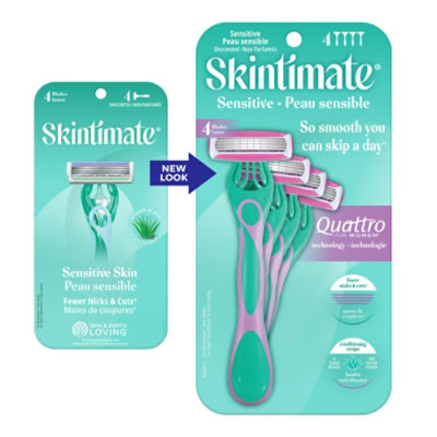 Skintimate Sensitive Womens Disposable Razor - 4  Count - Image 2