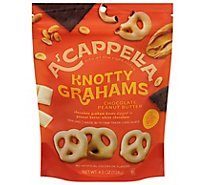 A'cappella Knotty Grahams Peanut Butter Chocolate Graham Pretzels - 4.5 Oz