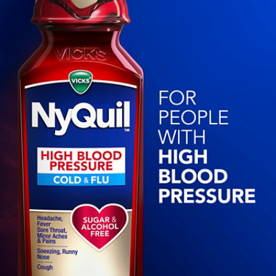 Vicks NyQuil High Blood Pressure Sugar and Alcohol Free Cold and Flu Liquid - 8 Fl. Oz. - Image 8