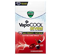Vicks VapoCOOL Severe Cherry Freeze Medicated Drops - 18 Count