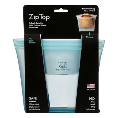 Zip Top Sandwich Bag Teal EA Safeway