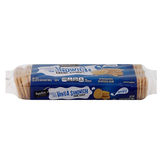 Signature Select Sandwich Vanilla Crème Cookies - 25 Oz