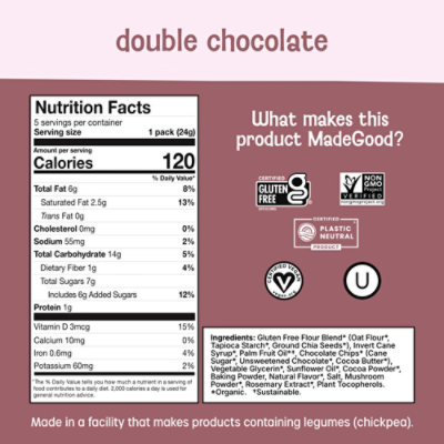 MadeGood Cookies Mini Double Chocolate - 5 PK - Image 2