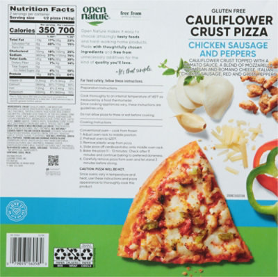 Open Nature Chicken Sausage And Pepper Cauliflower Crust Pizza - 11.5 Oz - Image 5