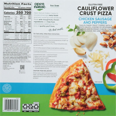 Open Nature Chicken Sausage And Pepper Cauliflower Crust Pizza - 11.5 Oz - Image 6