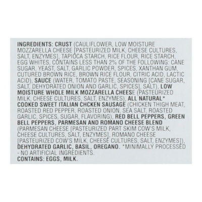 Open Nature Chicken Sausage And Pepper Cauliflower Crust Pizza - 11.5 Oz - Image 4