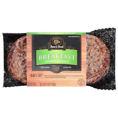 Boar's Head Turkey Breakfast Sausage Patties - 6 Oz - Image 1