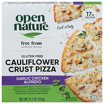 Open Nature Garlic Chicken Alfredo Califlower Crust Pizza - 11.1 Oz - Image 1