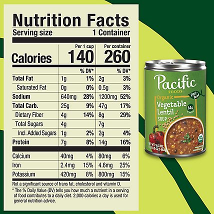 Pacific Foods Organic Vegetable Lentil Soup - 16.3 Oz - Image 4