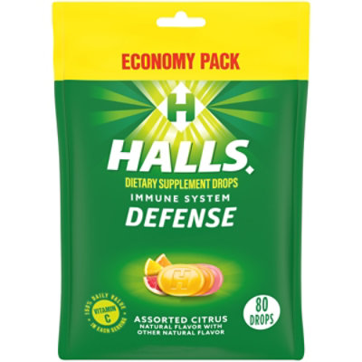 Halls Defense Assorted Citrus Cough Drops - 80 Count - Image 2