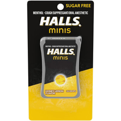 Halls Minis Honey Lemon Sugar Free Cough Drops - 24 Count - Image 1