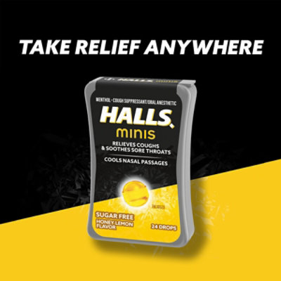 Halls Minis Honey Lemon Sugar Free Cough Drops - 24 Count - Image 2