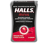 Halls Minis Cherry Sugar Free Cough Drops - 24 Count