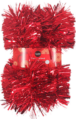 Signature Select 12 Feet Red Tinsel Garland - Each - Image 1