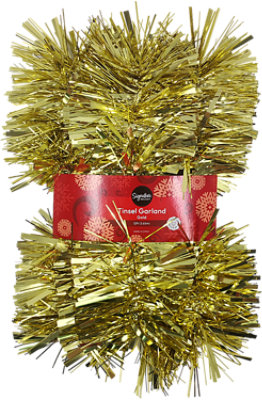 Signature Select 12 Feet Gold Tinsel Garland - Each - Image 1