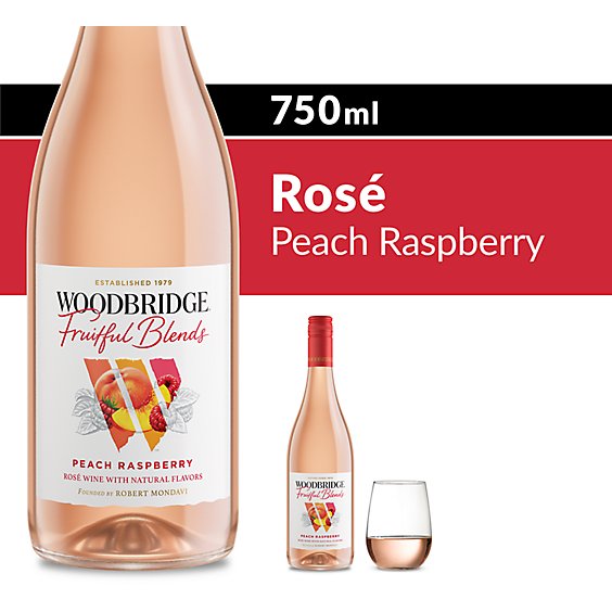 Woodbridge Fruitful Blends Peach Raspberry Rose Wine - 750 Ml