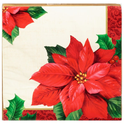 Signature SELECT Classic Poinsettia Lunch Napkins - 16 Count - Image 3