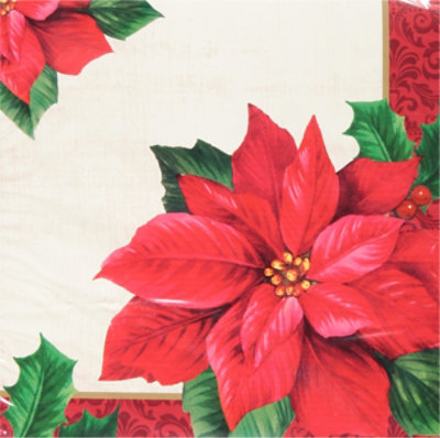 Signature SELECT Classic Poinsettia Lunch Napkins - 16 Count - Image 2