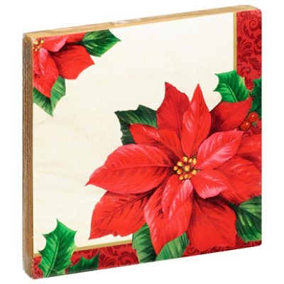 Signature SELECT Classic Poinsettia Lunch Napkins - 16 Count - Image 1