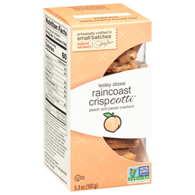 Lesley Stowe Raincoast Crisps Peach Pecan Crispcotti - 5.3 Oz - Image 1