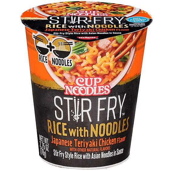 Nissin Cup Noodles Stir Fry Rice With Noodles Japanese Teriyaki Chicken Unit - 2.75 OZ