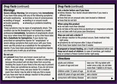 Allegra Hives 24-Hour Non-Drowsy Hive Reduction Antihistamine Allergy Tablets - 30 Count - Image 8