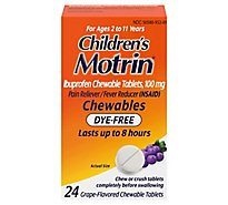 Motrin Childrens Grape Flavor Dye Free Ibuprofen Chewable Tablets - 24 Count