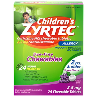 Zyrtec Childrens Grape Allergy Chewable Tablets - 24 Count - Image 3