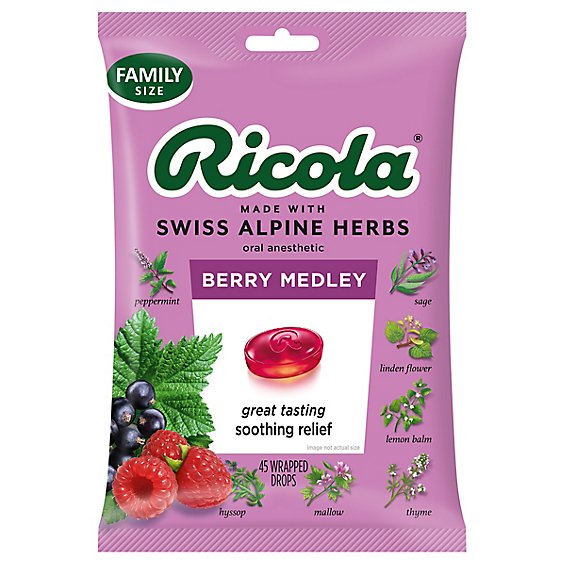 Ricola Berry Medley Throat Drops - 45 Count