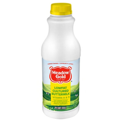 Meadow Gold Buttermilk 1% Lowfat Cultured Quart Plastic Bottle - 1 Quart - Image 4