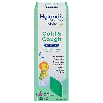 Hyland's Naturals 4Kids Grape Cold And Cough Nightime Syrup - 4 Fl. Oz. - Image 3
