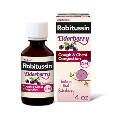 Robitussin Childrens Elderberry Cough And Chest Congestion Syrup - 4 Oz - Image 1