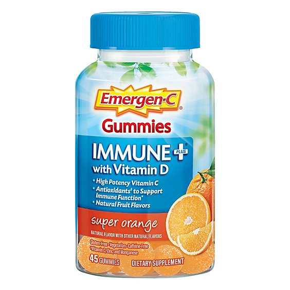 Emergen-C Immune Plus Orange Gummies - 45 Count