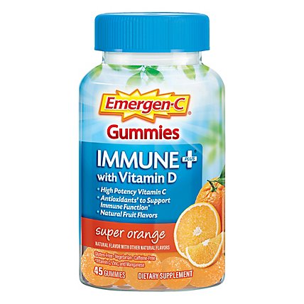 Emergen-C Immune Plus Orange Gummies - 45 Count - Image 1