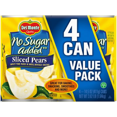 Del Monte Sliced Pears No Sugar Added - 4-14.5 Oz - Image 2