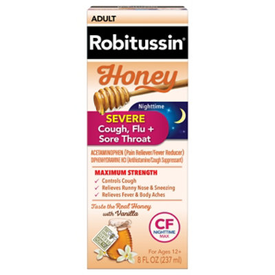 Robitussin Honey CF Max Night Adult Syrup 8 Oz albertsons
